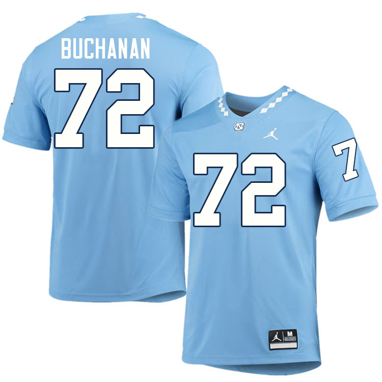 #72 Eidan Buchanan North Carolina Tar Heels College Football Jersey Stitched-Carolina Blue